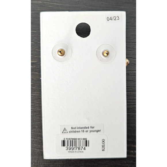 Express Pearl Embellished Stone Oval Stud Earrings Pink White Gold - Picture 8 of 9